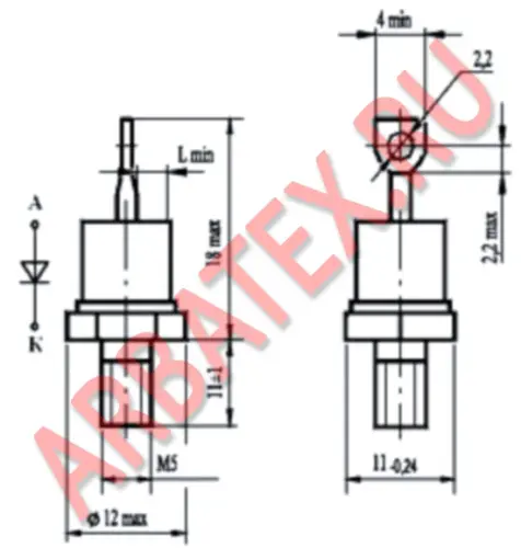 2Д112-25Х-5 В2 диод фото 3