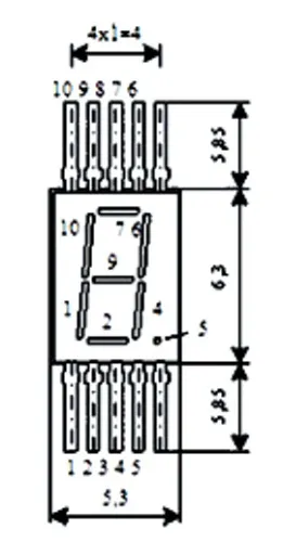 АЛ304Г индикатор знакосинтезирующий фото 3 АЛ304Г индикатор знакосинтезирующий фото 3